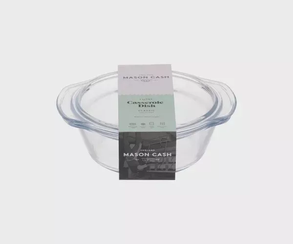 1 Litre Covered Glass Baking Dish