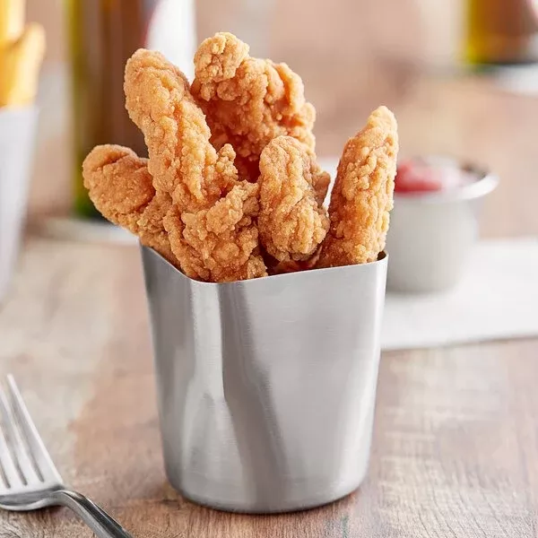 13 oz. Square Brushed Stainless Steel Fry Cup