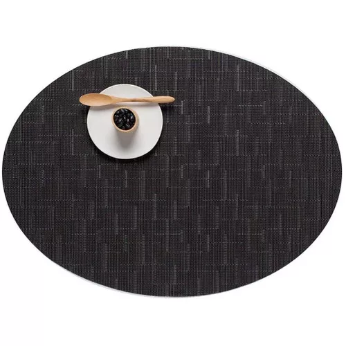 Bamboo Placemat Oval - Smoke, 14 x 19.25-in
