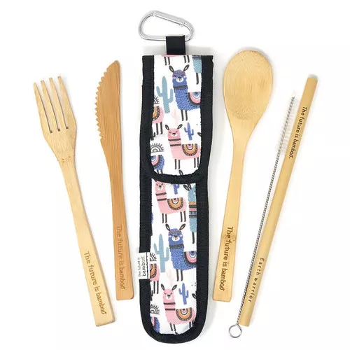 Bamboo Utensil Kit - Pastel Alpaca, Set of 5