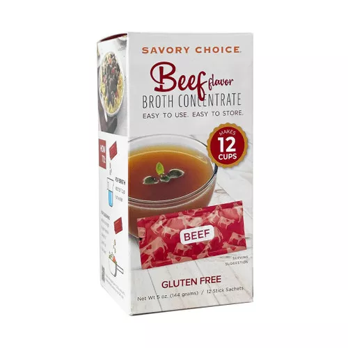 Beef Flavour Broth Concentrate, 12 Stick Sachets