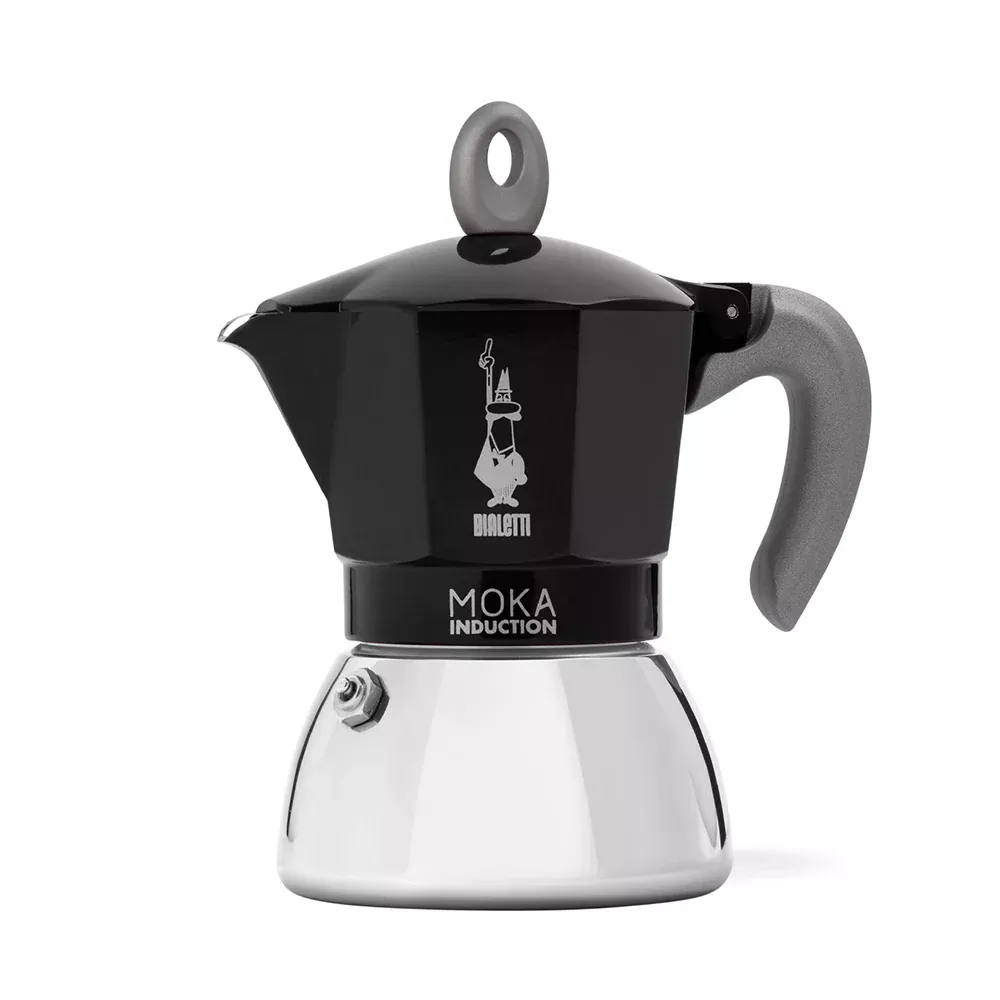 Black Moka Induction Coffee Maker, 6 Cups