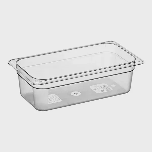 Camwear 1/3 Size Clear Polycarbonate Food Pan | 4" Deep