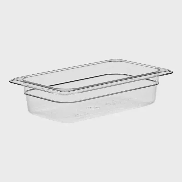 Camwear 1/4 Size Clear Polycarbonate Food Pan | 2 1/2" Deep