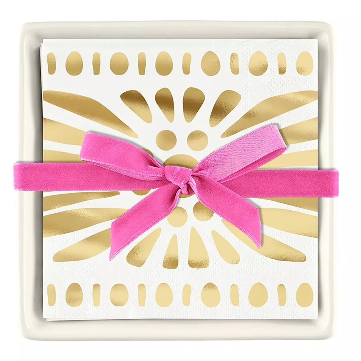 Ceramic Napkin Tray + Napkins | Moroccan Border