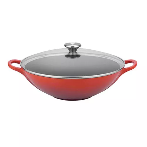 Cerise Wok with Glass Lid - Cast Iron, 4.8L