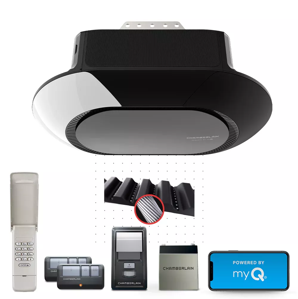 Chamberlain 3/4 Hps Smart Belt Drive Garage Door Opener Wi-fi Compatibility Battery Back-up LED Light