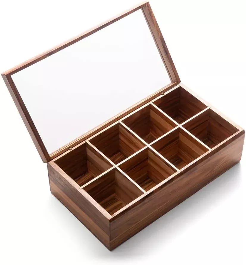 Cornwall Tea Box with Acrylic Lid, 14"