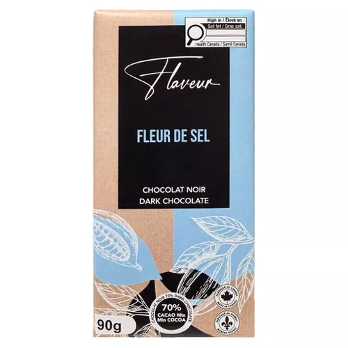 Dark Chocolate Bar 70% - Fleur de Sel, 90g