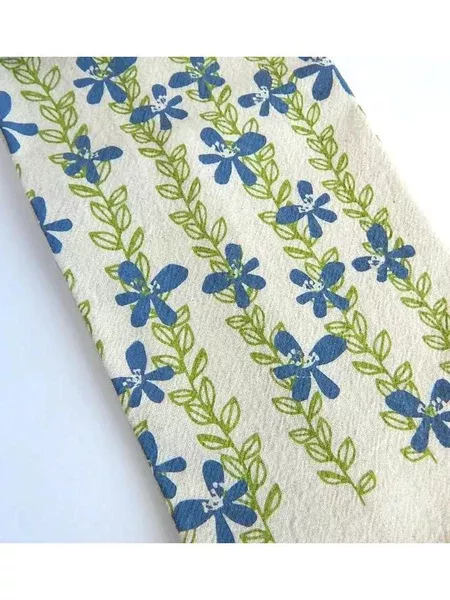 Dusty Blue Floral Vine High Fiber