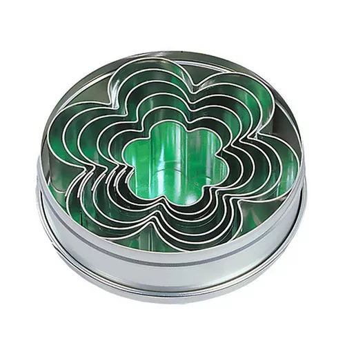 Flower Cookie Cutter Set - Stainless Steel, 6-Piece