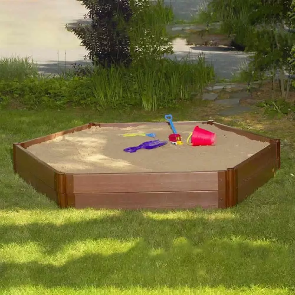 Frame It All 96-in x 84-in Brown Hexagon Composite Sandbox