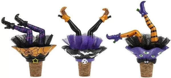 Ganz Witch Wiggle Legs Wine Bottle Topper (Asst)(Each)