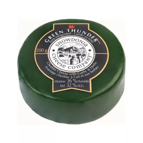 Green Thunder Cheddar Cheese - Garlic & Herbs, 200g❆