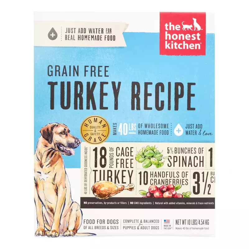 The Honest Kitchen Embark: Natural Human Grade Dehydrated Dog Food, Grain Free Turkey, 10 lbs (Makes 40 lbs)