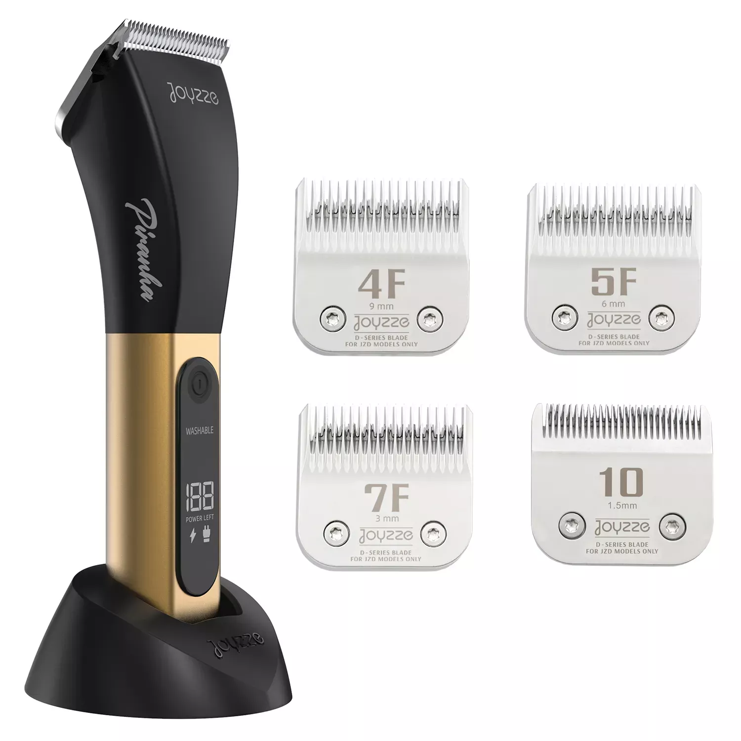 Joyzze Piranha D-Series Dog Hair Clipper & Blade Bundle Gold