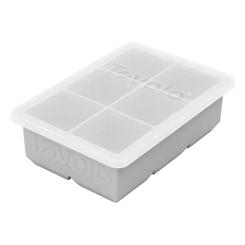 King Cube Silicone Ice Tray with Lid - Oyster Grey