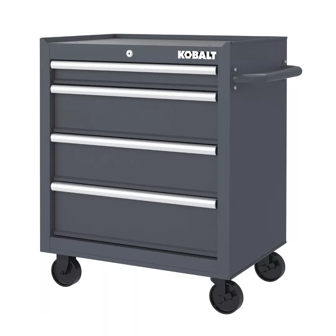 Kobalt 26.7-in W x 33-in H 4-Drawer Steel Rolling Tool Cabinet (Gray)