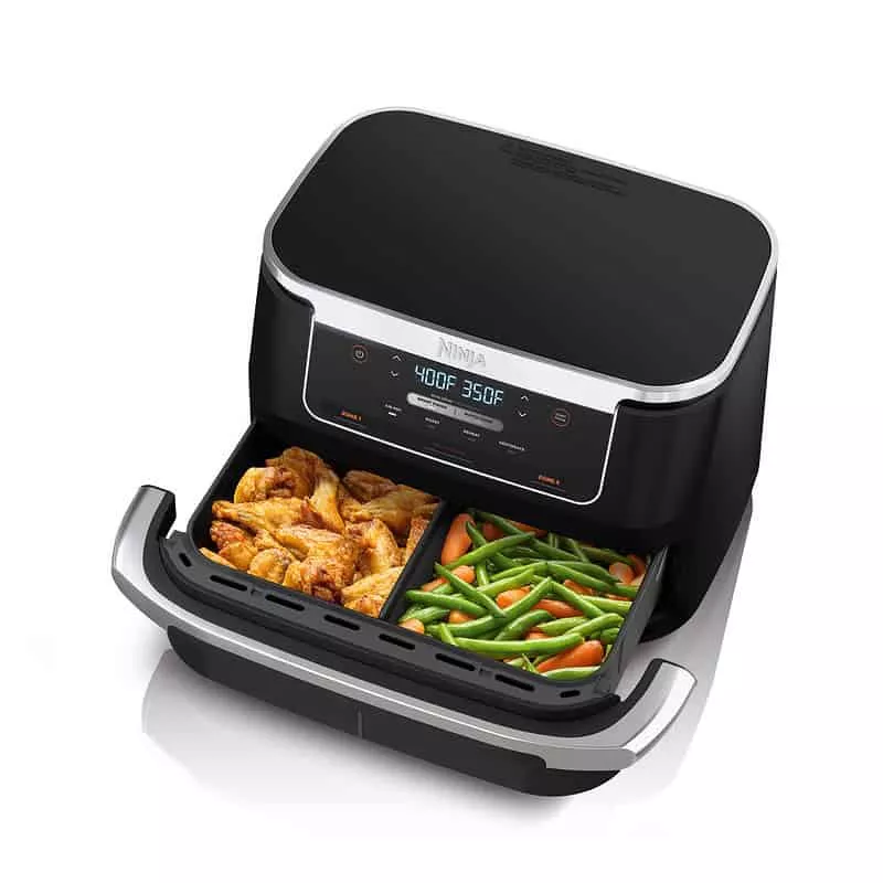 Ninja DZ070 Foodi 4-in-1 DualZone FlexBasket Air Fryer with 7-Qt MegaZone