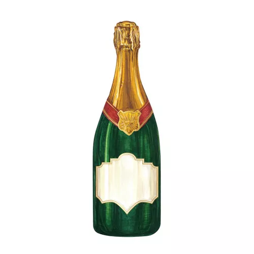 Paper Table Accent Card - Champagne Bottle, Pack of 12