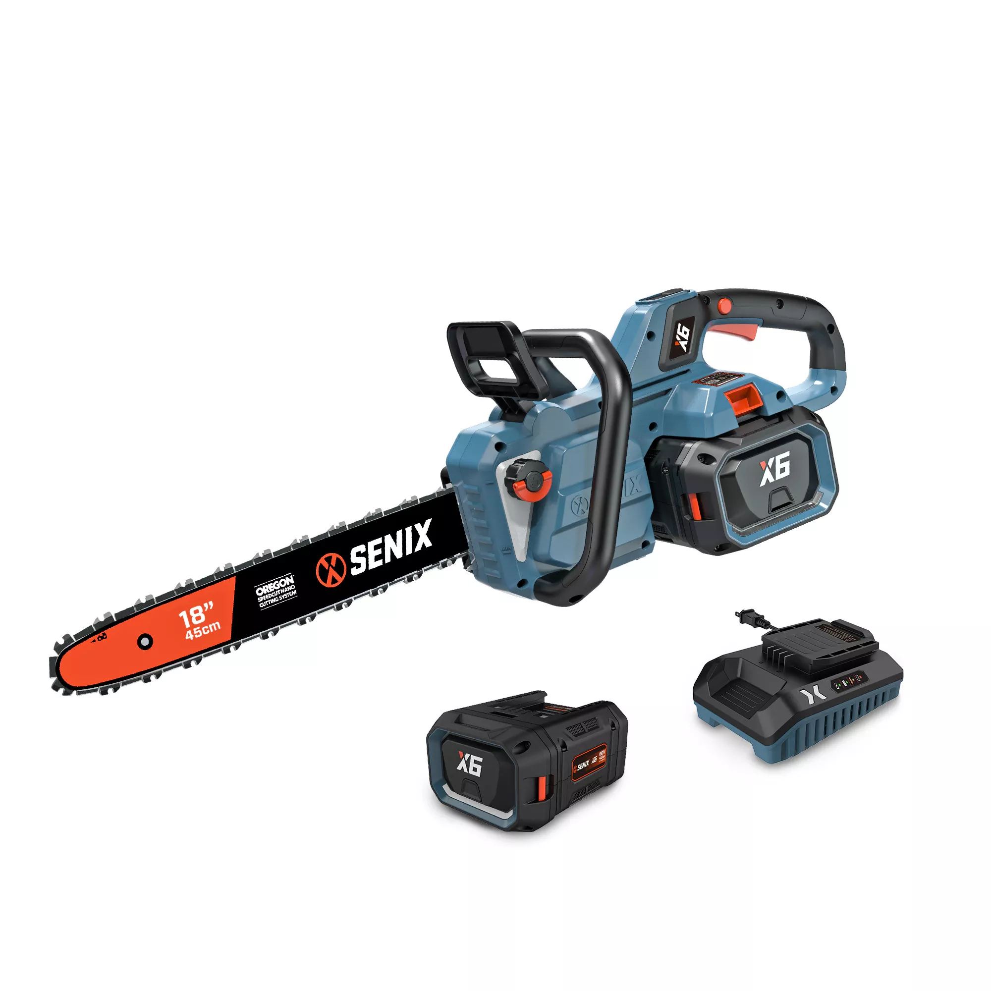 SENIX 60-volt Max 18-in Battery 4 Ah Chainsaw (Battery and Charger Included)