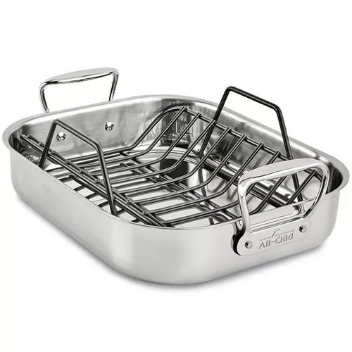 Small Roaster with Non-Stick Rack, 14 x 11-in