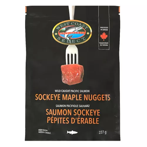 Smoked Sockeye Maple Nuggets - Wild Caught, 227g ❆
