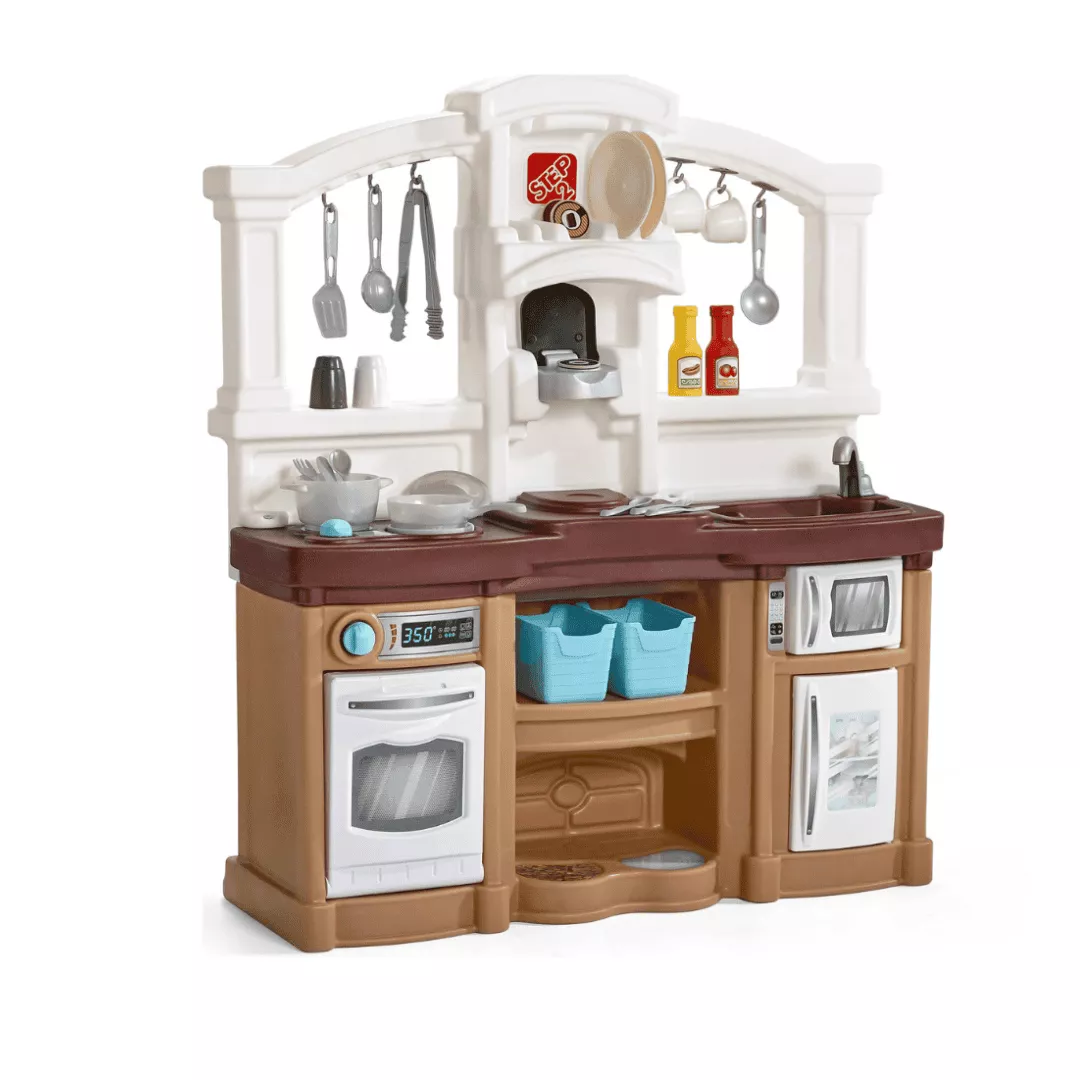 Step2 Fun With Friends Tan Toddler Plastic Kitchen Play Set