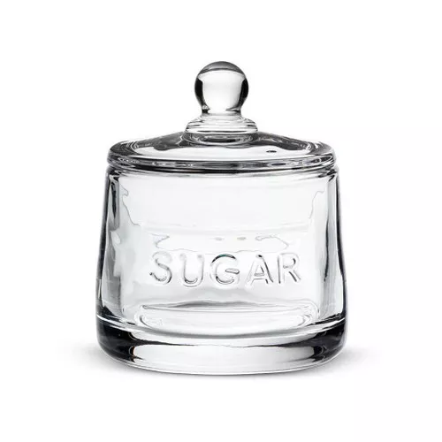 Sugar Pot Clear Glass with Lid, 4-in