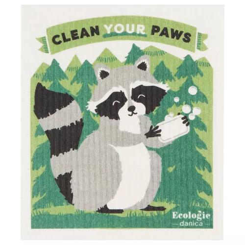 Swedish Dishcloth - Clean Your Paws, 6.5 x 8-in