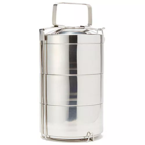 Tiffin Food Storage Container - Stainless Steel, 3 Layer