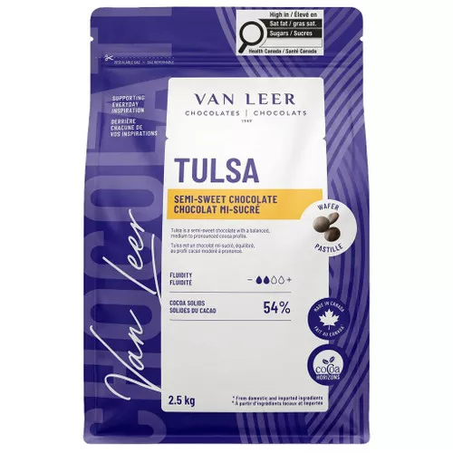 Van Leer - Tulsa Semi-Sweet 54% Chocolate Wafers, 2.5kg