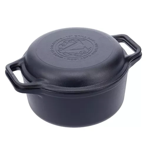 Victoria - Dutch Oven Combo Cooker - Seasoned Cast Iron, 5.7L