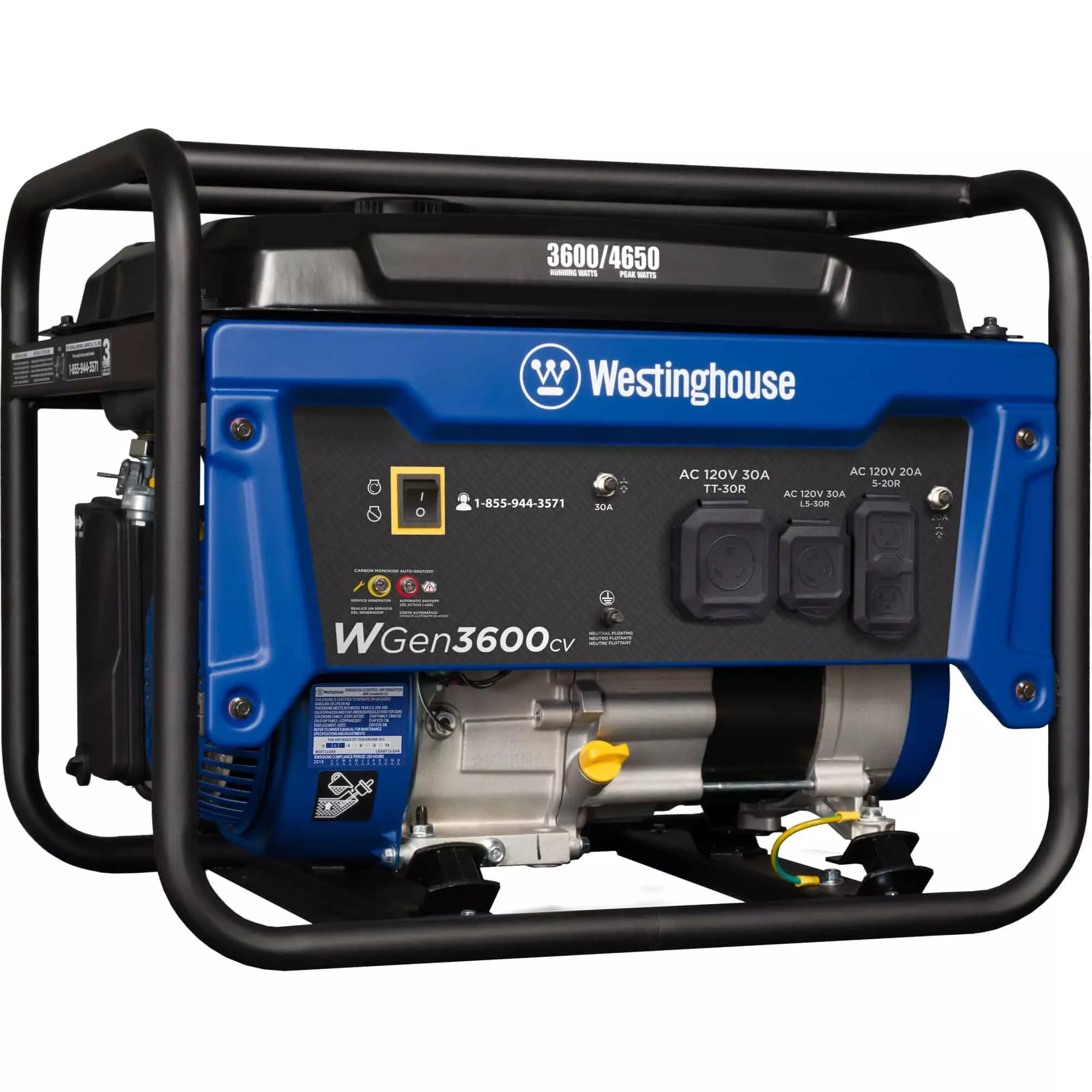 Westinghouse WGen3600cv Recoil Start 3600-Watt Single Fuel (Gasoline) Portable Generator