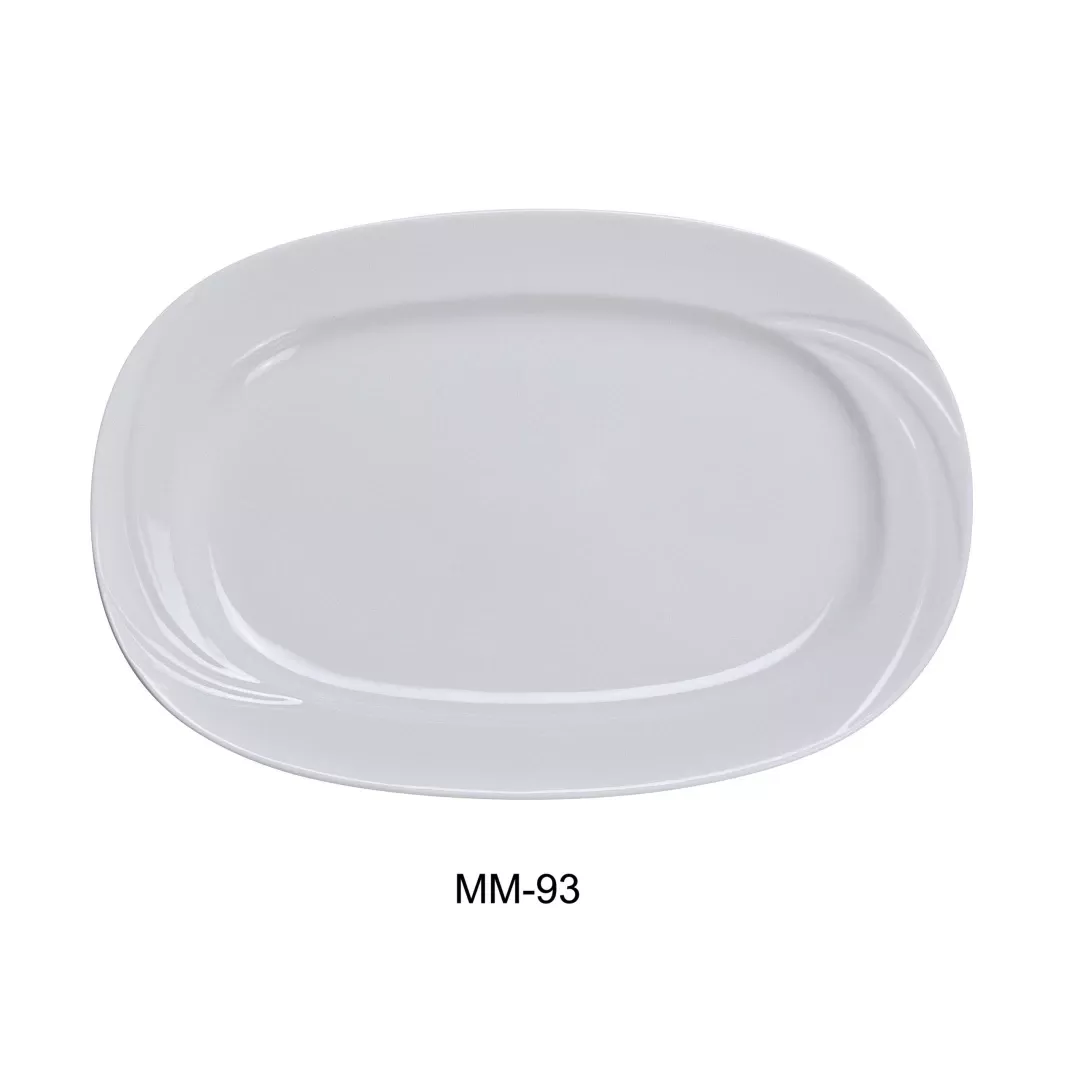 Yanco MM-93 Miami Rectangular Platter, 11.75″ Length X 8.5″ Width, Porcelain, Bone White, Pack of 12